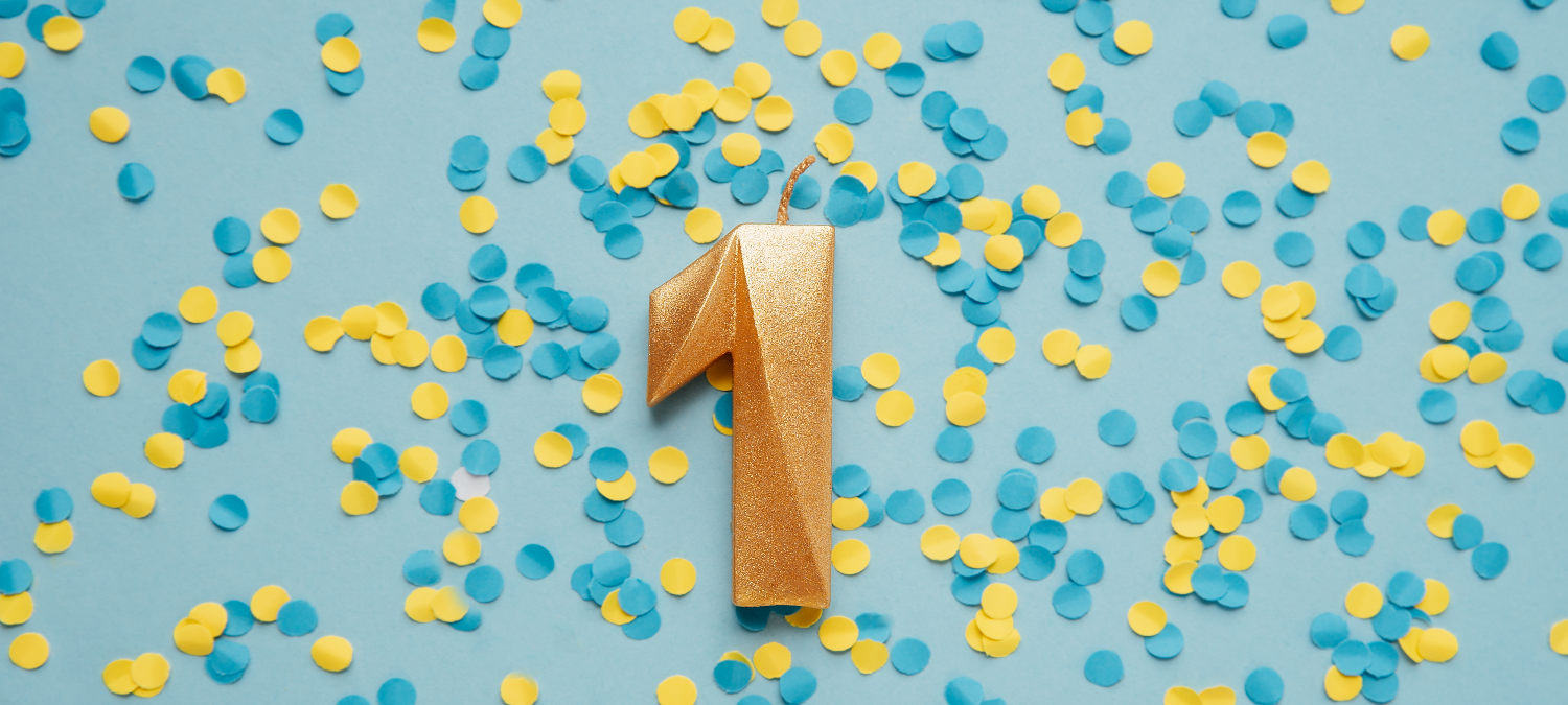  1 year birthday candle