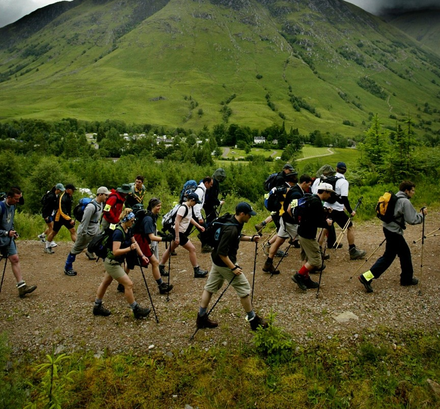 walkers in the hills