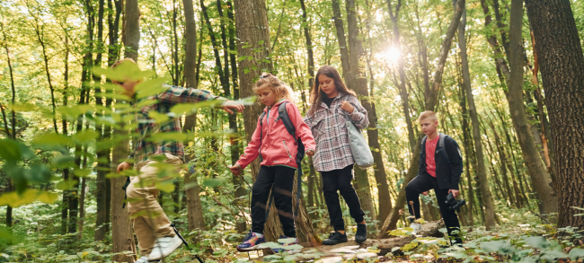 kids in forest